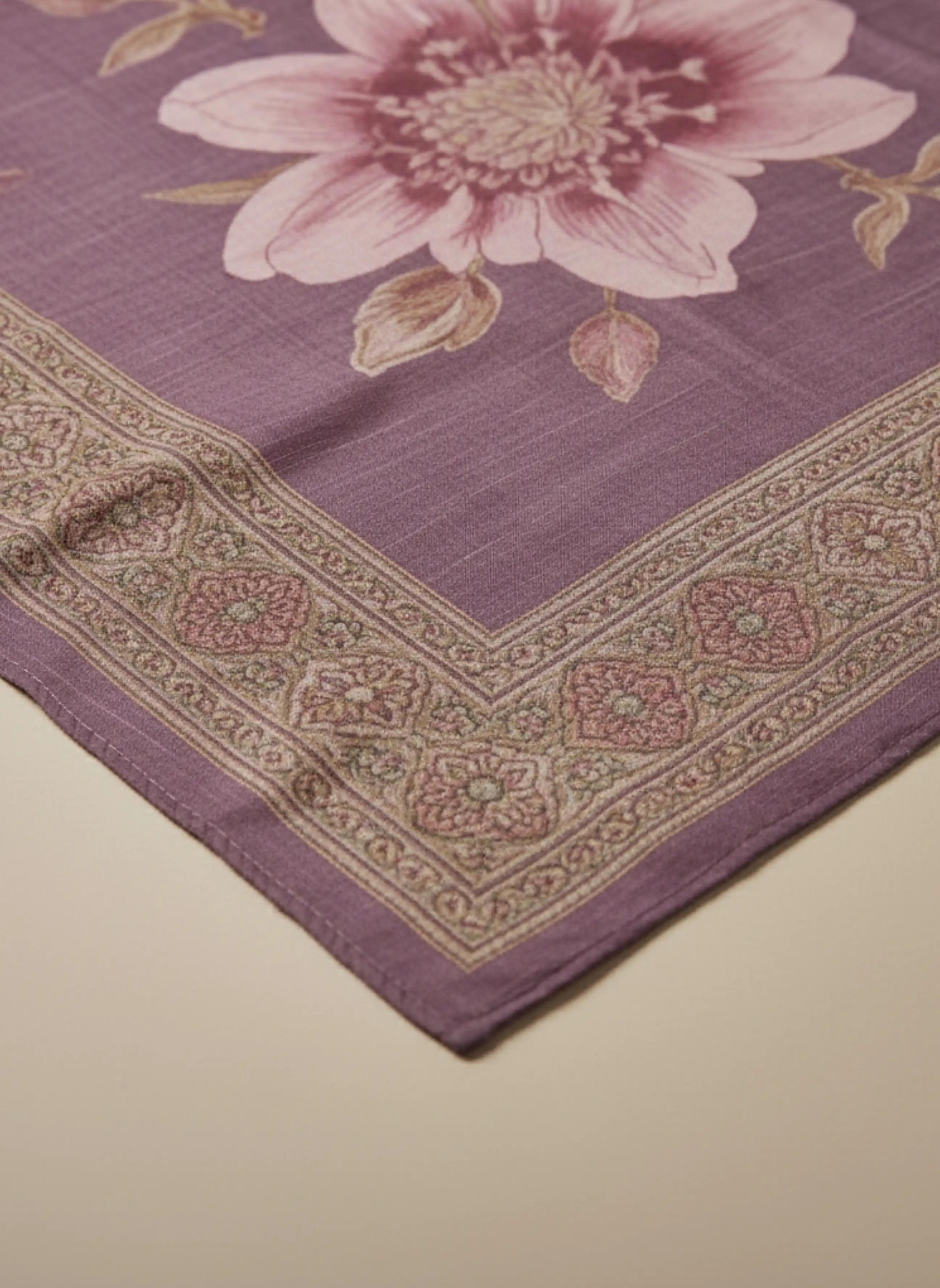 Plum Silk-Blend Embroidered Kurta Set