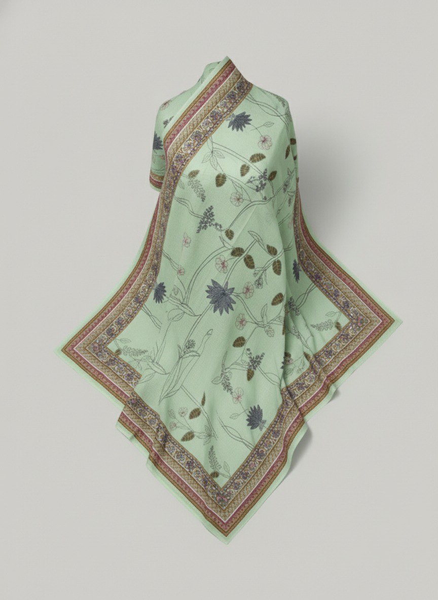 Green printed Kurta with Trousers & dupatta