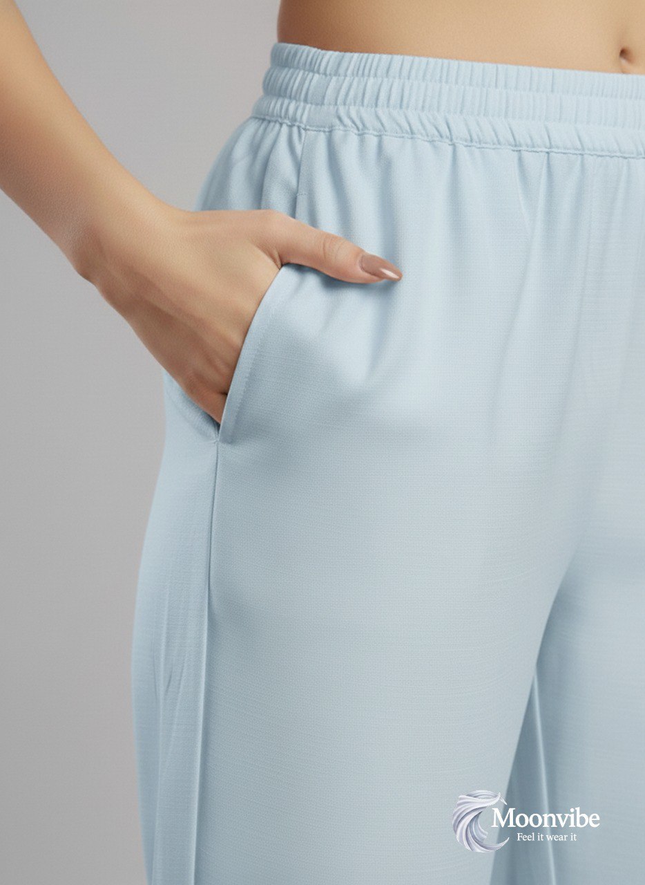 Blue printed Kurta with Trousers & dupatta