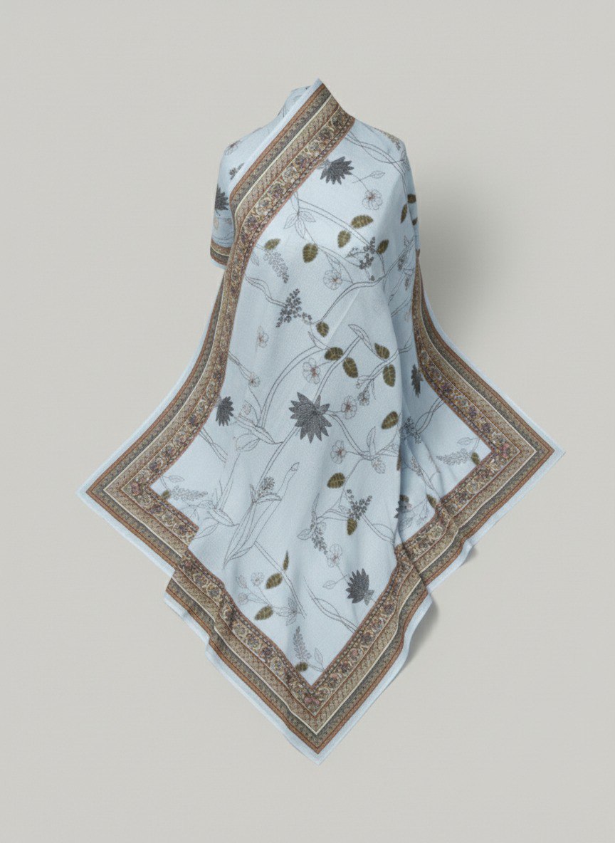 Blue printed Kurta with Trousers & dupatta